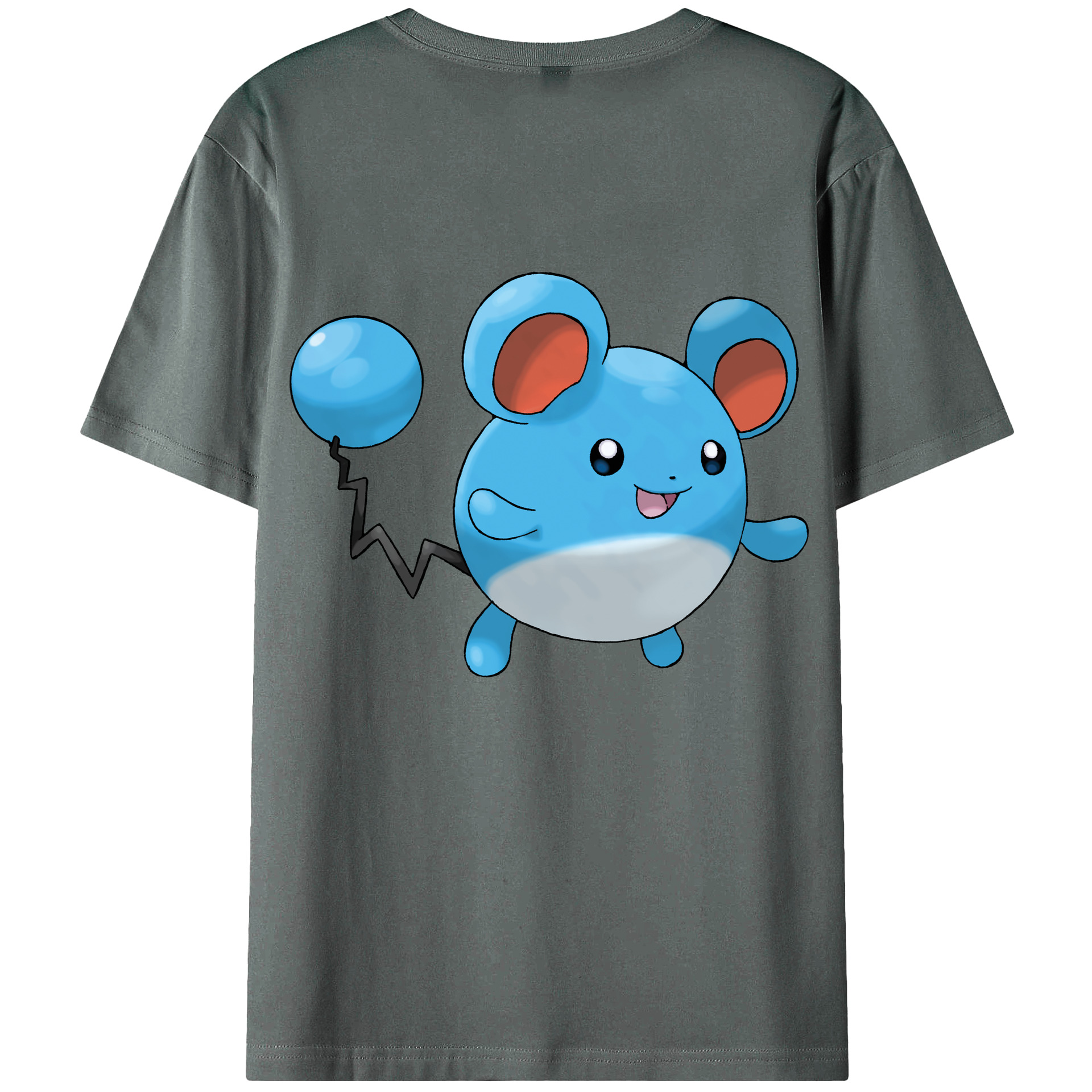 （画像用） ポケットモンスター Pokémon 綿100％ メンズ半袖Tシャツ（バックプリント） 通気性